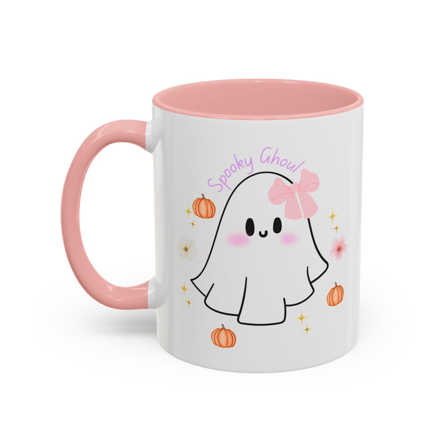 Mug - Coquette Ghost with Bows and Pumpkins for Fall Weather