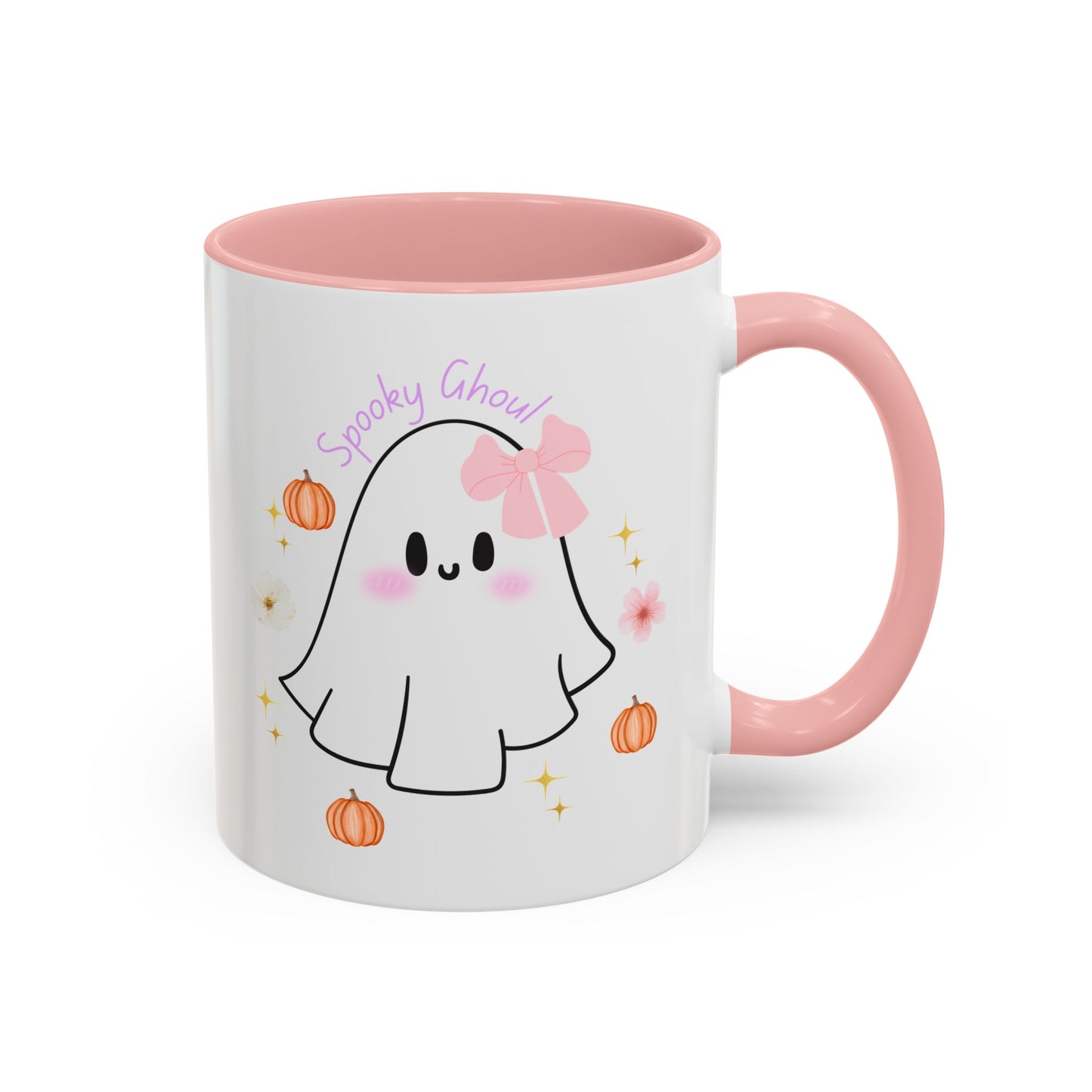 Mug - Coquette Ghost with Bows and Pumpkins for Fall Weather