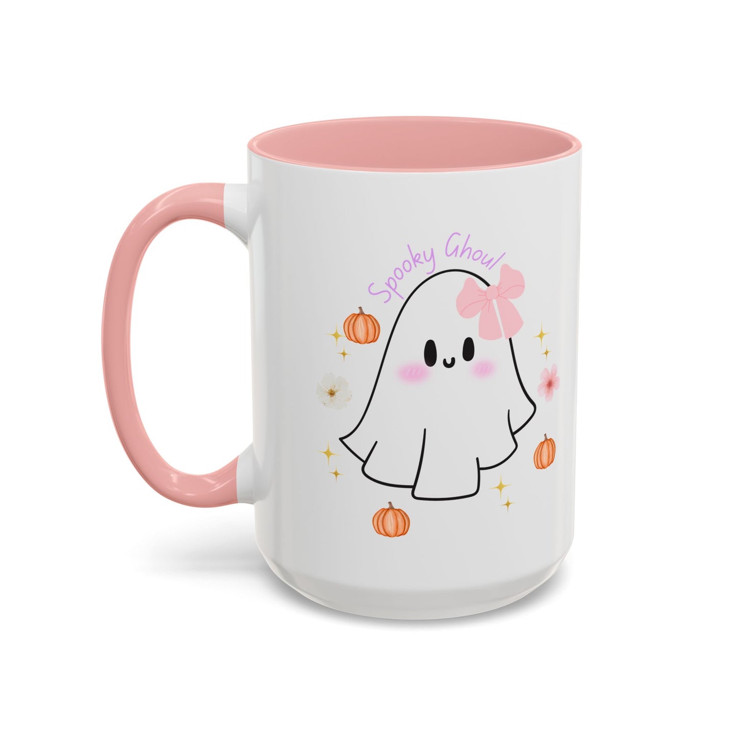 Mug - Coquette Ghost with Bows and Pumpkins for Fall Weather