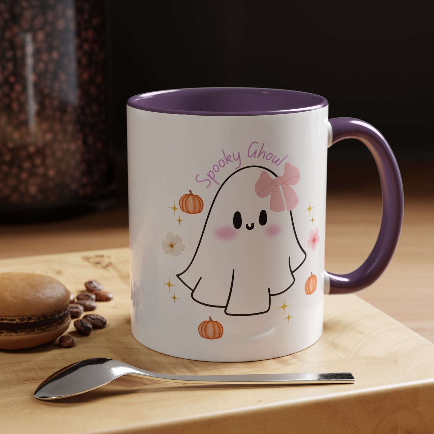 Mug - Coquette Ghost with Bows and Pumpkins for Fall Weather