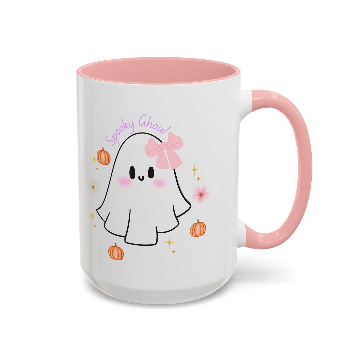 Mug - Coquette Ghost with Bows and Pumpkins for Fall Weather